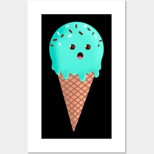 Cute Matcha Ice Cream Posters and Art